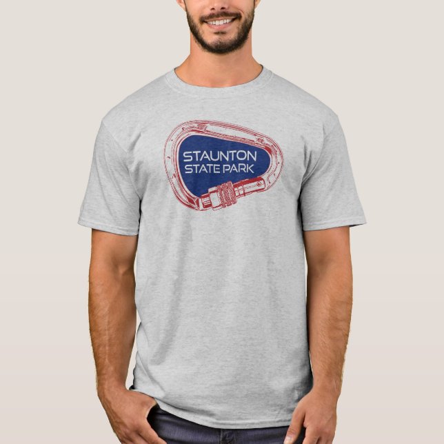 Staunton State Park Colorado Climbing Carabiner T-Shirt (Front)