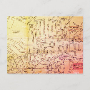 Staunton, VA Vintage Map Postcard