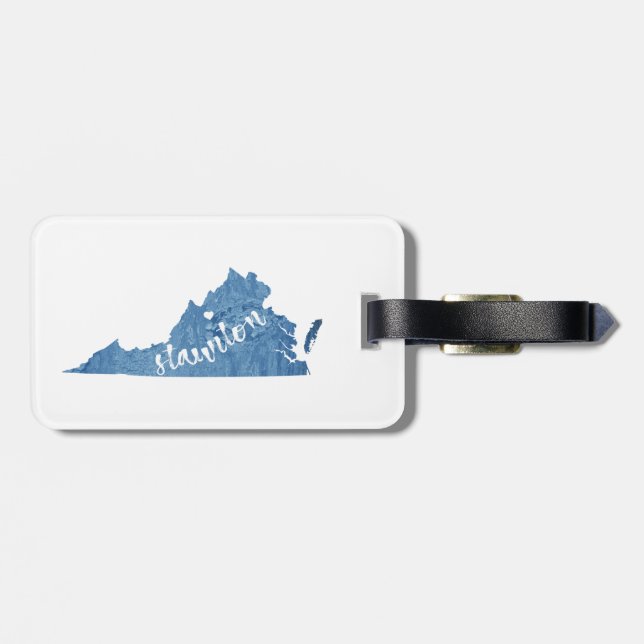 Staunton Virginia Wood Grain Luggage Tag (Back Horizontal)