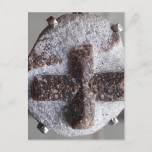 Staurolite , perfect crystal intersection postcard