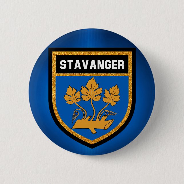 Stavanger  Flag 6 Cm Round Badge (Front)