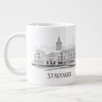 Stavanger Norway Beautiful Streetscape Drawing