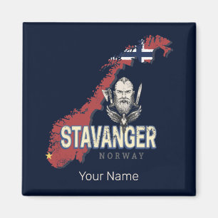 Stavanger Norway Retro City Map Vintage Holiday Magnet