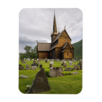 Stave church with graveyard in Norway