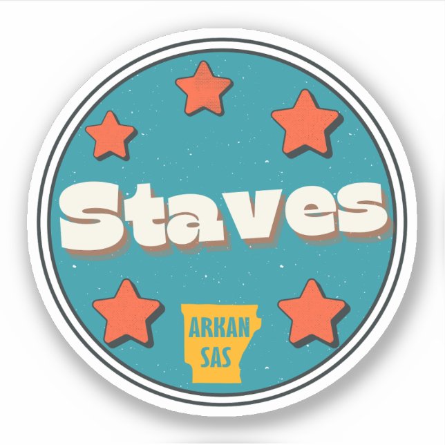 Staves, Arkansas  Sticker (Front)