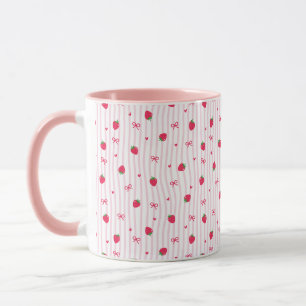 Stawberry Heart Bow Pattern Mug