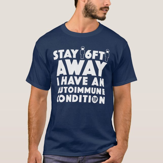Stay 6ft Away [White/Navy] T-Shirt (Front)