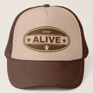 STAY ALIVE BROWN HAT