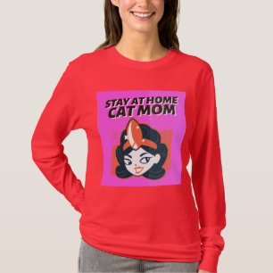 STAY AT HOME CAT MOM SUPER HERO RETRO T-Shirt