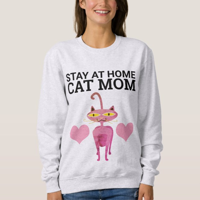 STAY AT HOME CAT MOM T-Shirts (Front)