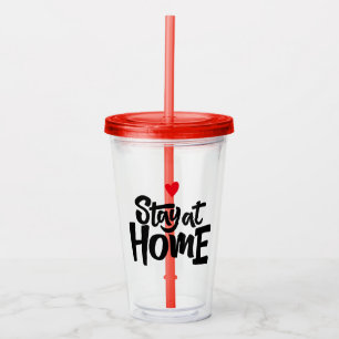 Stay At Home Heart Acrylic Tumbler