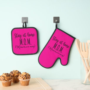 Stay At Home Mom Memories Over Money Oven Mitt & Pot Holder Set