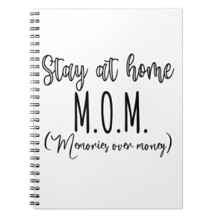 Stay At Home Mum Memories Over Money Notebook