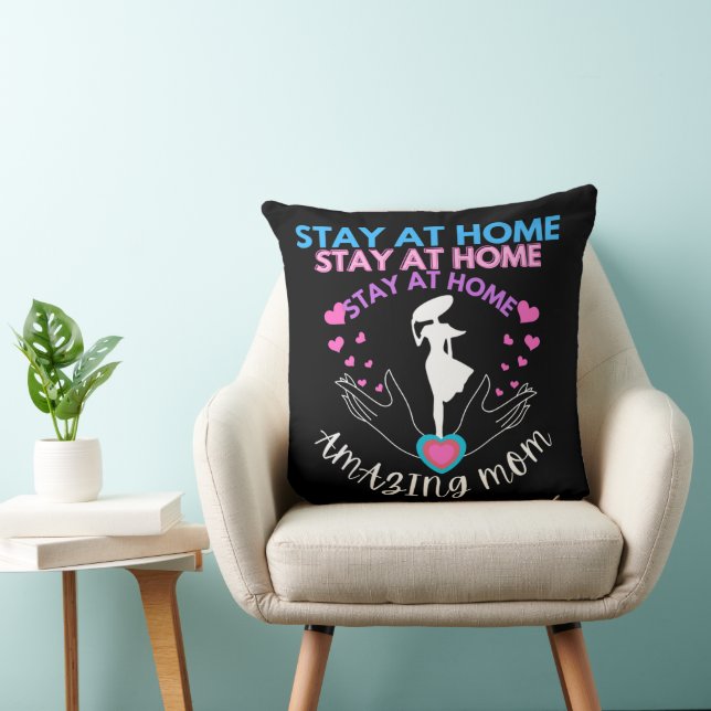 Stay At Home Mum Mother Wife Black Modern Classic Cushion (Chair)