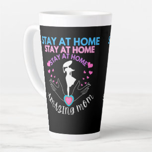 Stay At Home Mum Mother Wife Black Modern Classic Latte Mug