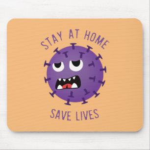Stay At Home Save Lives Scary Virus Mouse Pad