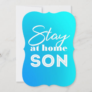 Stay at home Son Thank You Card