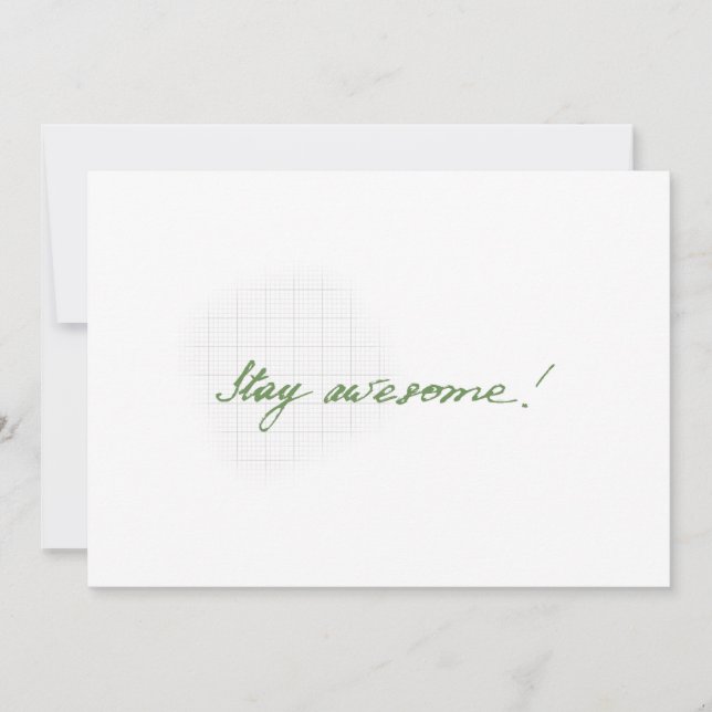 Stay awesome minimal handwritten card  (Front)
