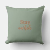 Stay Awhile Sage Warm Sand Terracotta Typography