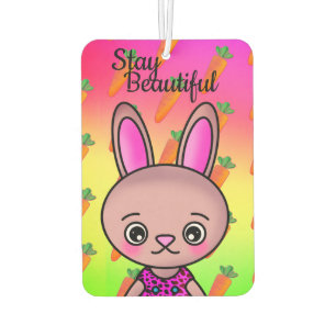 Stay Beautiful Pretty Bunny Cute Carrot Car Air Freshener
