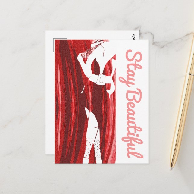 Stay Beautiful Thick Chick Postcard (Front/Back In Situ)