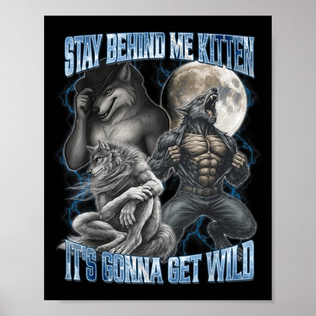Stay Behind Me Kitten It's Gonna Get Wild Funny Al Poster (Front)