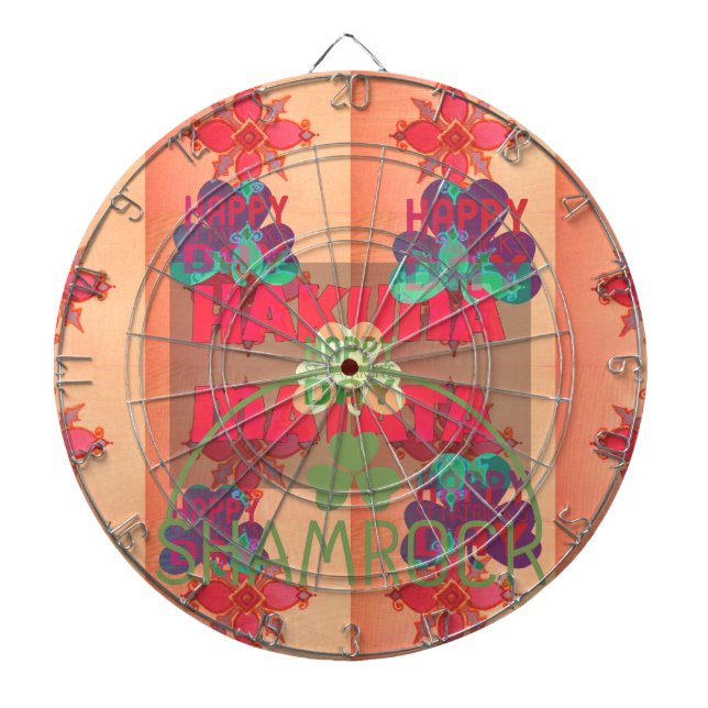 Stay Blessed Happy Saint Patrick's Day Hakuna Mata Dartboard (Front)