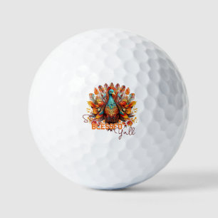 Stay Blessed Y'all with Colourful Turkey Golf Balls