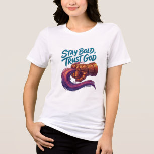 Stay Bold Trust God Cyber Gauntlet Graphic Women's Tri-Blend Shirt