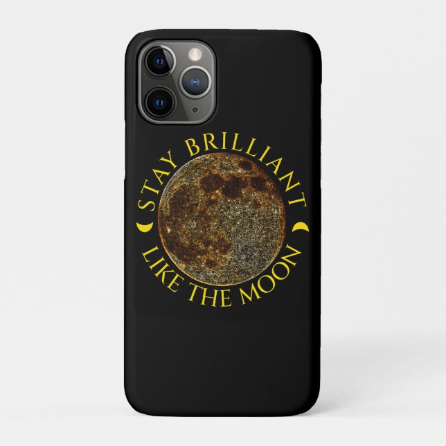 Stay Brilliant Like the Moon – Celestial Quote Case-Mate iPhone Case (Back)