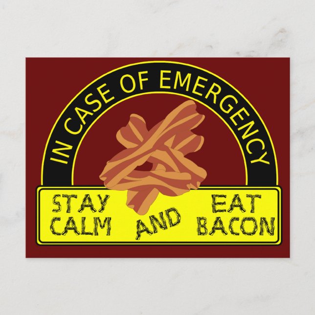 Stay Calm, Eat Bacon Recipe Card (Front)