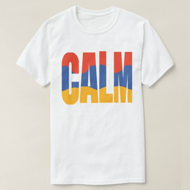 Stay Calm Minimalist Typography Sticker T-Shirt (Design Front)