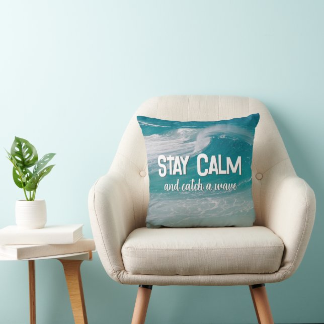 Stay Calm Ocean Wave  Cushion (Chair)
