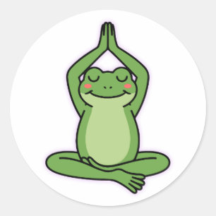 Stay Calm, Stay Froggy – Cute Zen Meditation Frog Classic Round Sticker