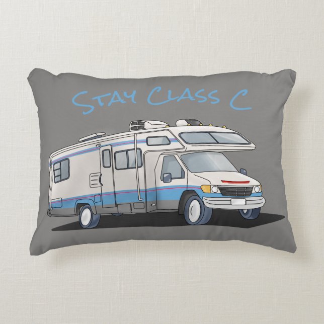 Stay Class C Motorhome Throw Pillow (Front)