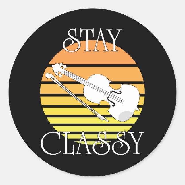 stay classy classic round sticker (Front)