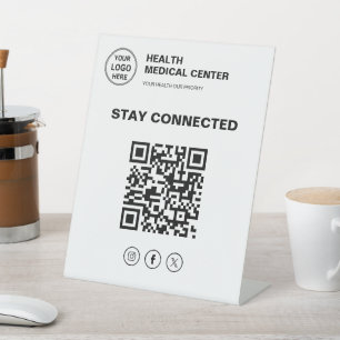 Stay Connected Medical Clinic Healthcare Logo Pedestal Sign