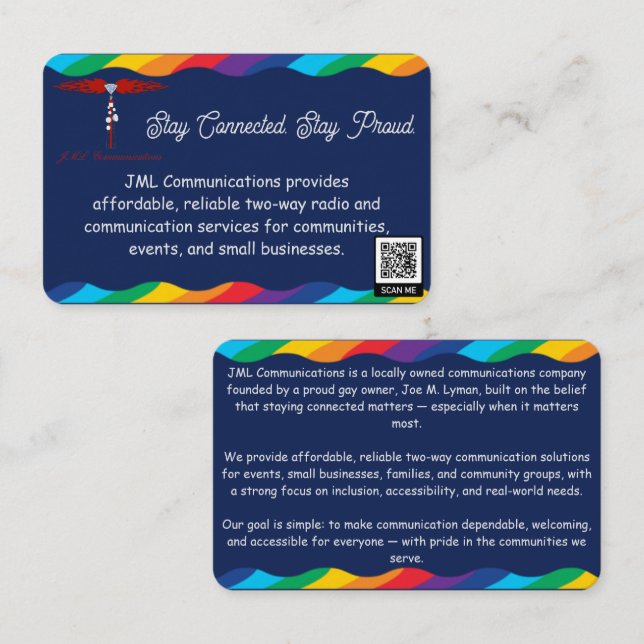 Stay Connected. Stay Proud Business Card (Front/Back)