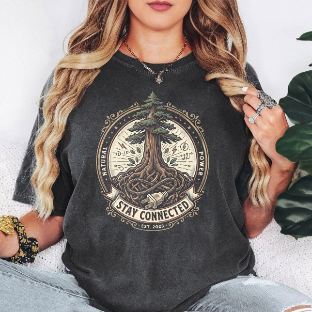Stay Connected Tree Roots Power Emblem T-Shirt (Creator Uploaded)
