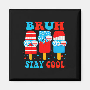 Stay Cool 4th July Popsicle Boys Men Usa Flag Amer Magnet