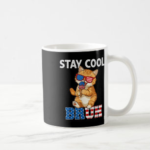 Stay Cool Cat Popsicle Lover American Flag 4th Of Coffee Mug