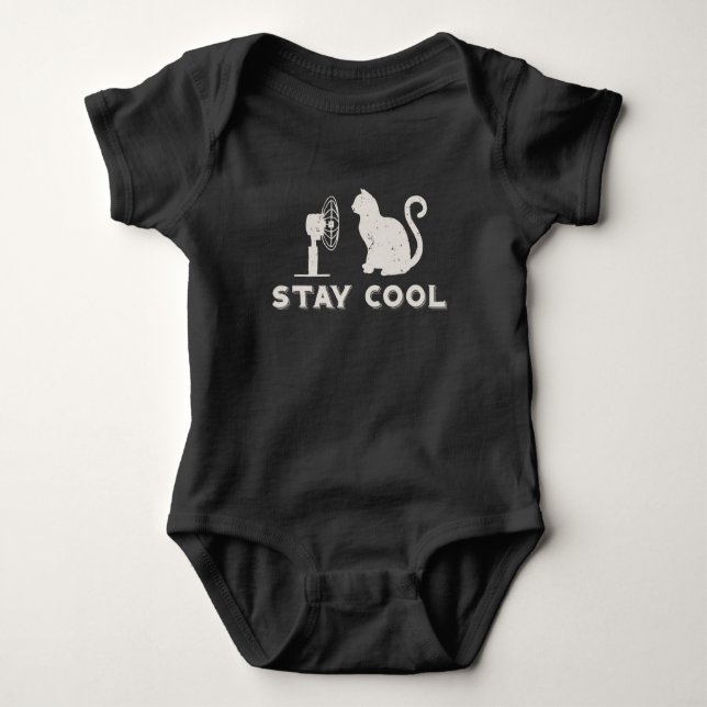 Stay Cool Cat T-Shirt Baby Bodysuit (Front)