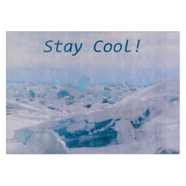Stay Cool Decorative Glass Cutting Board (Front)