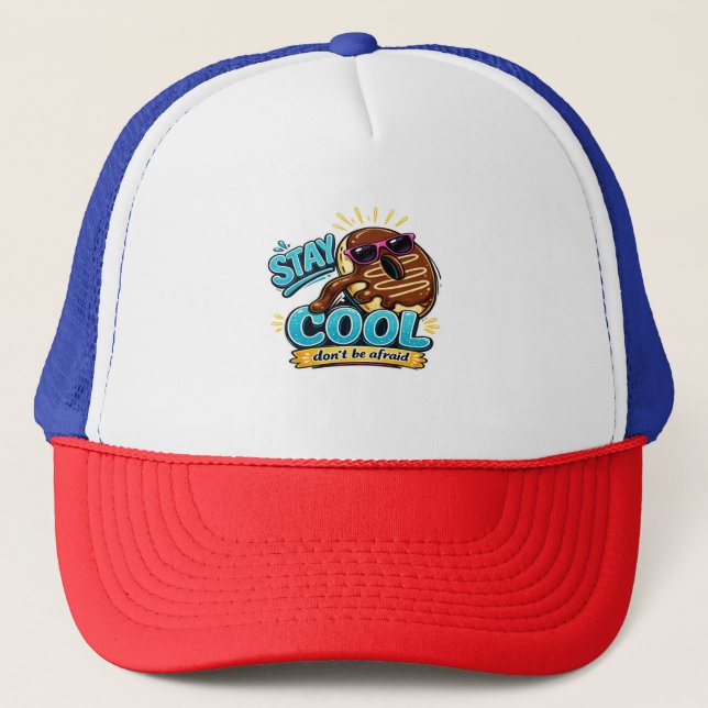 Stay Cool Doughnut Funny caps design  (Front)