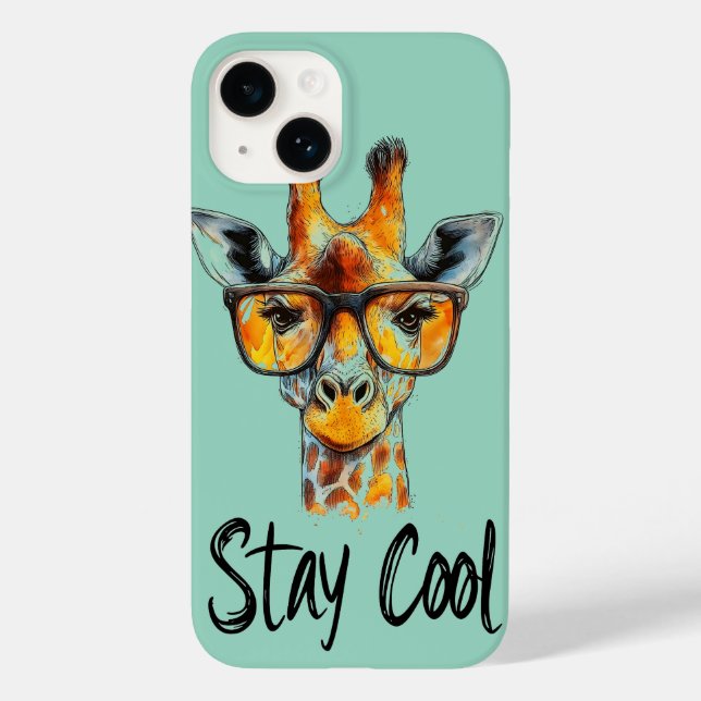 Stay Cool - Giraffe with Sunglasses Illustration Case-Mate iPhone Case (Back)