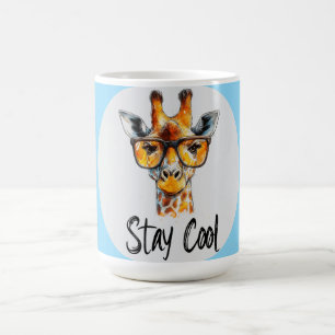 Stay Cool - Giraffe with Sunglasses Illustration Coffee Mug