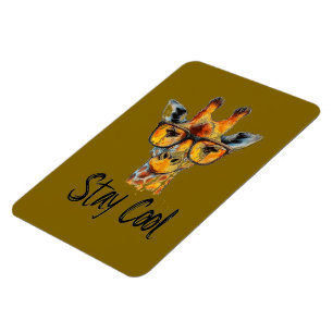 Stay Cool - Giraffe with Sunglasses Illustration Magnet