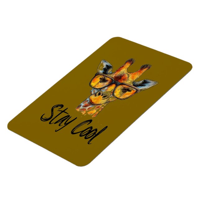 Stay Cool - Giraffe with Sunglasses Illustration Magnet (Left Side)