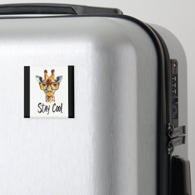 Stay Cool - Giraffe with Sunglasses Illustration Magnet (In Situ (Luggage))