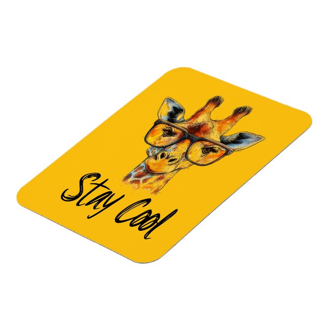 Stay Cool - Giraffe with Sunglasses Illustration Magnet (Left Side)